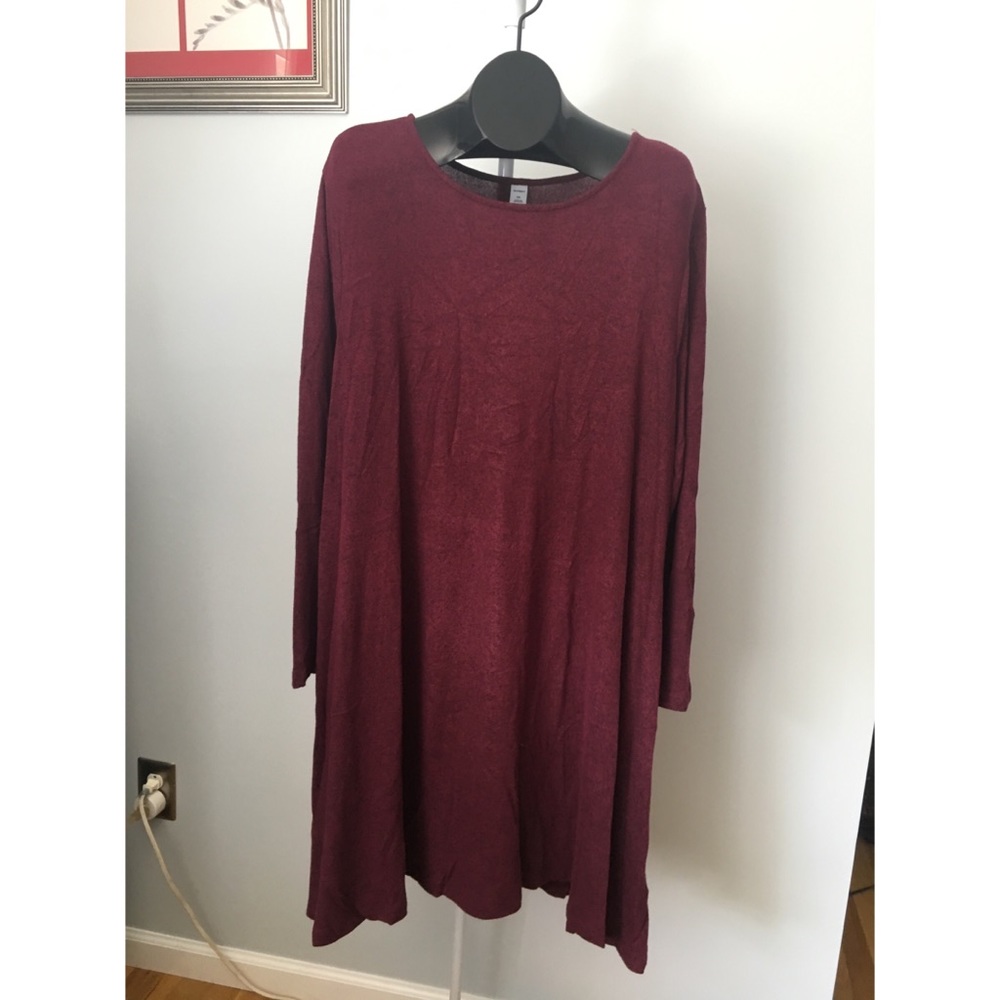 Maroon Long Sleeved Dress
